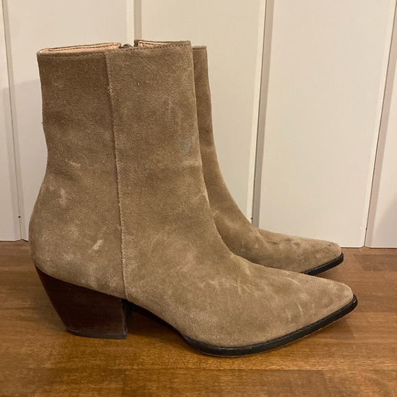 Caty Ankle Boot SZ 7.5 suede tan western - Picture 1 of 11
